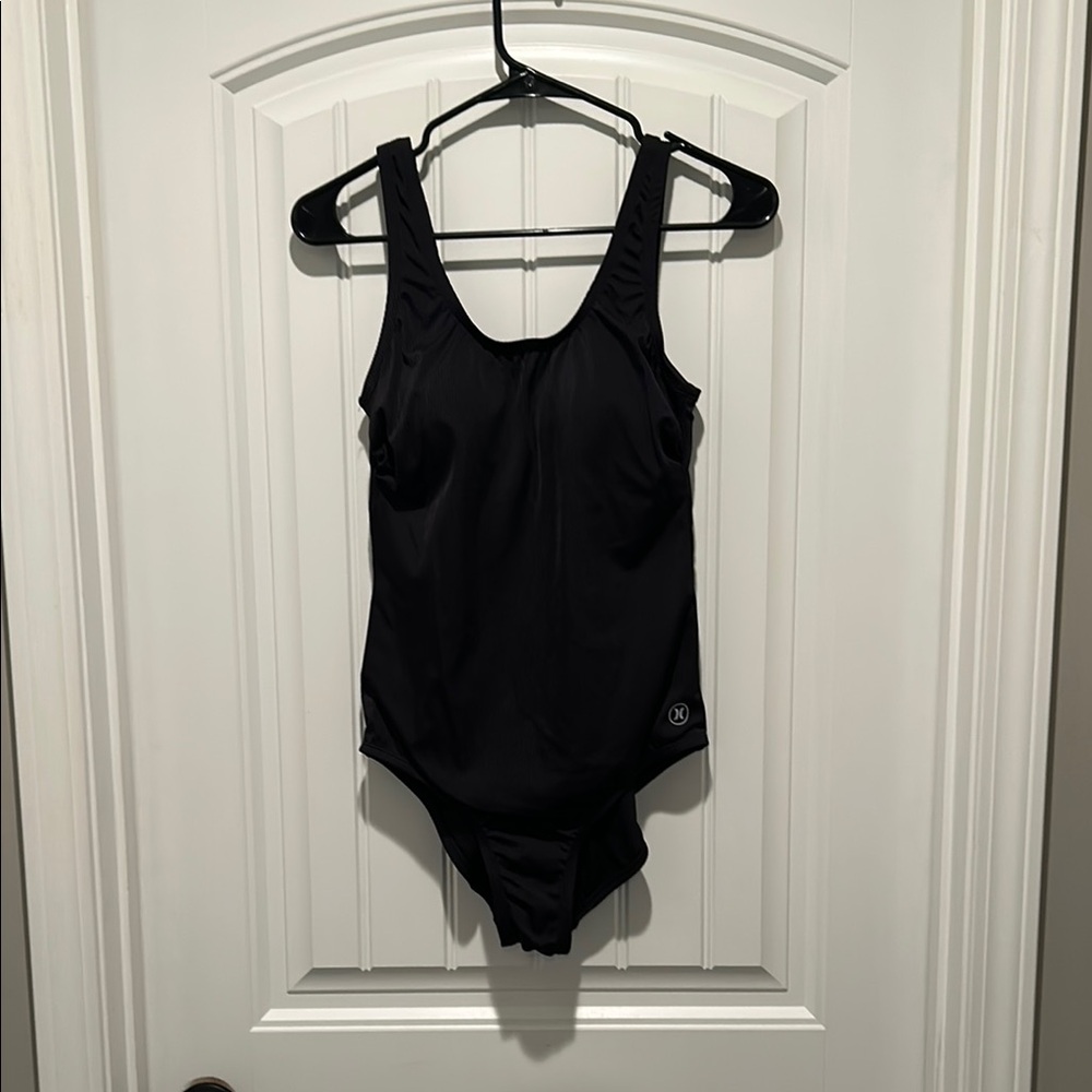 Hurley Black One Piece Swimsuit Scoop Neck